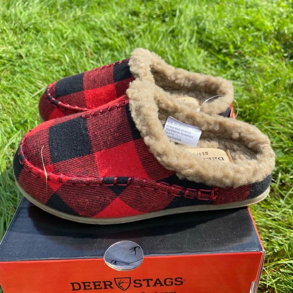 🆕 Deer Stags Kid's Lil Nordic Check Faux Shearling